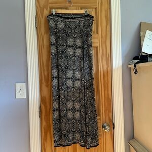 Navy blue patterned maxi skirt